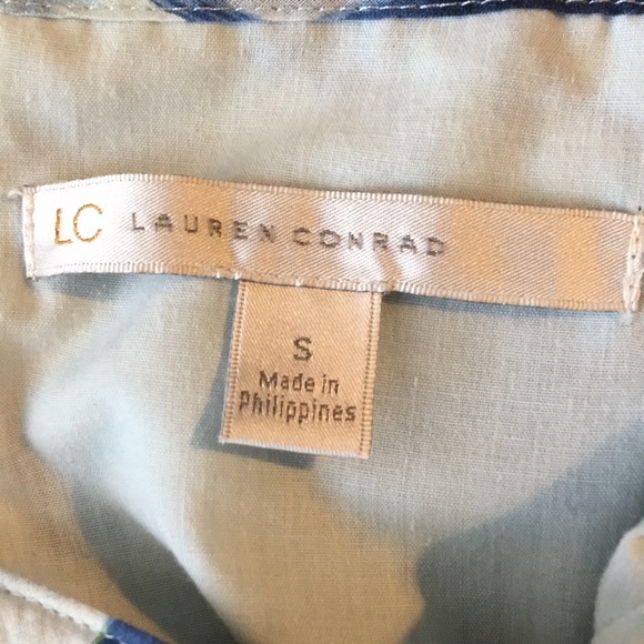 LC Lauren Conrad cotton button down bustier top - Picture 3 of 3